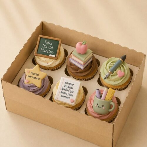 Caja Cupcake Microcorrugado Tapa Pvc