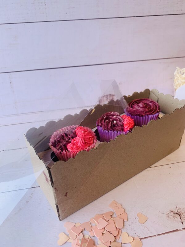 Caja Cupcake Microcorrugado Tapa Pvc