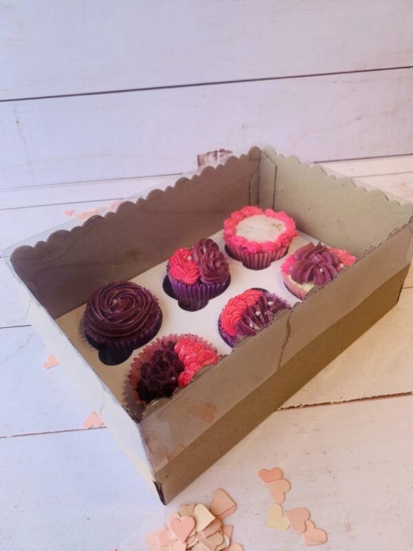 Caja Cupcake Microcorrugado Tapa Pvc