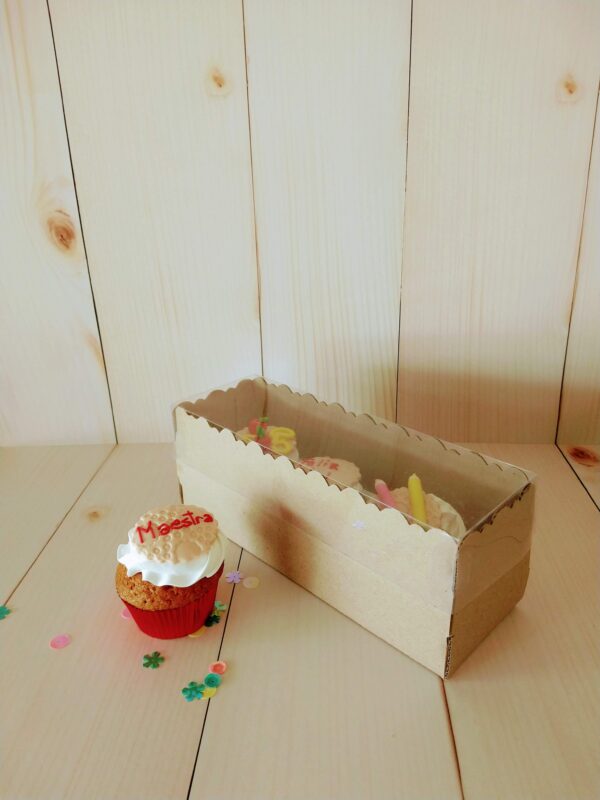 Caja Cupcake Microcorrugado Tapa Pvc Feliz Día Del Maestro