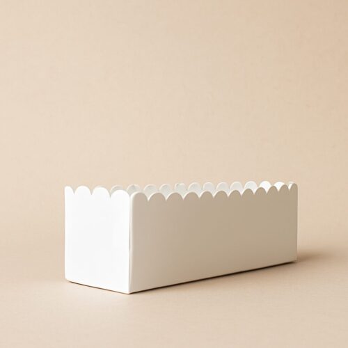 Caja Budinera Valentina Cartulina Blanca Con Tapa Pvc