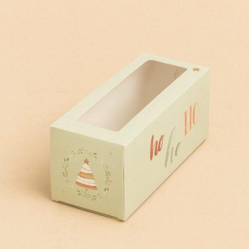 Caja Budinera Cartulina Impresa Felices Fiestas