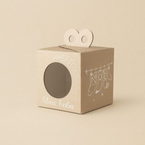 Caja Pan Dulce Microcorrugado Impreso Felices Fiestas