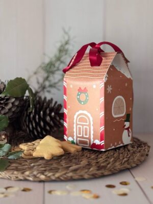 Caja Milkbox Casita Navideña Felices Fiestas