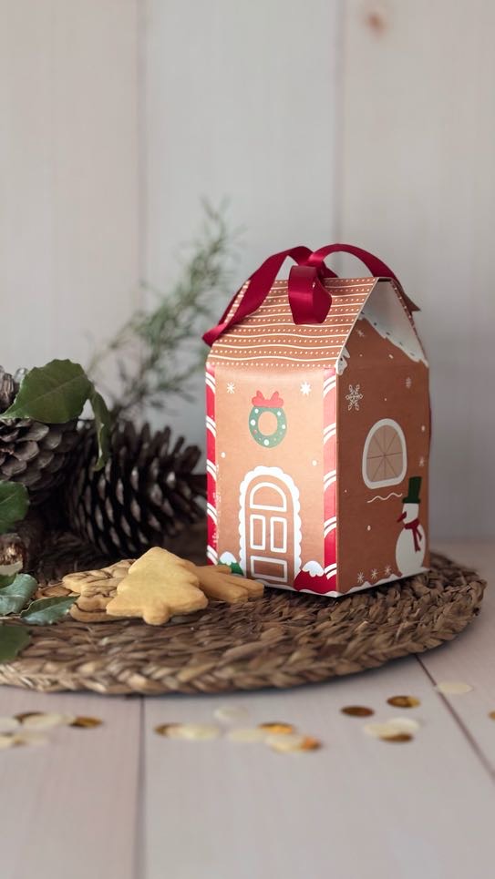 Caja Milkbox Casita Navideña Felices Fiestas