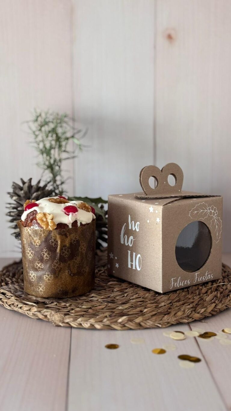Caja Pan Dulce Microcorrugado Impreso Felices Fiestas