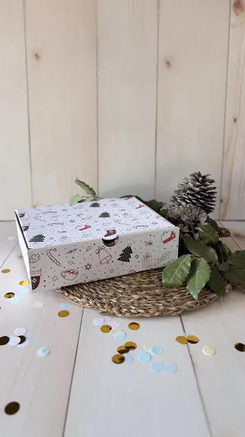 Caja Navidad Microcorrugado Blanco