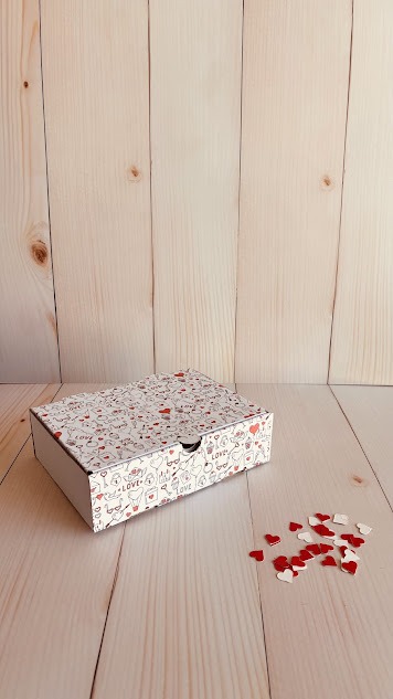 Caja San Valentín Microcorrugado Blanco