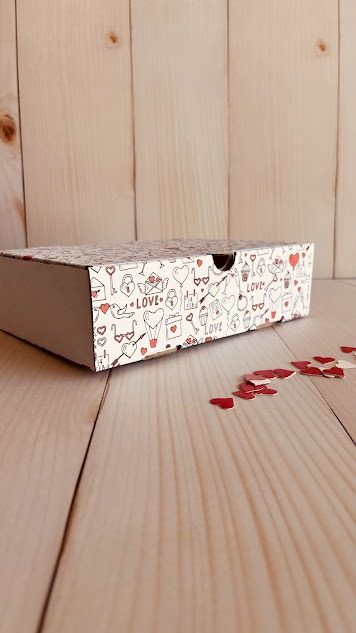 Caja San Valentín Microcorrugado Blanco