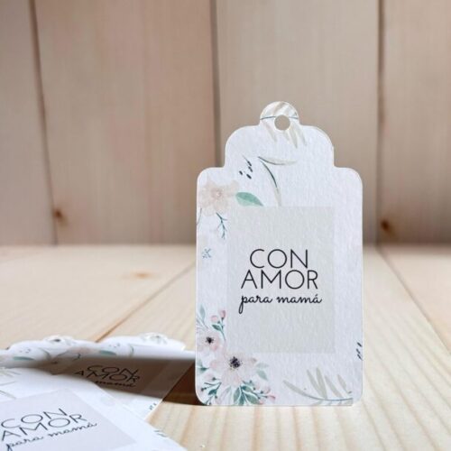 Pack x10 Unidades Tags/Etiquetas Feliz Día Mamá Flores