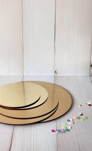 Discos MDF para tortas laminados dorados