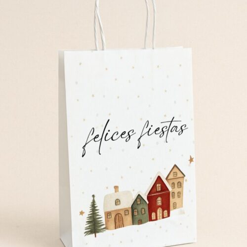 Bolsas Navideñas | Blanco y Kraft