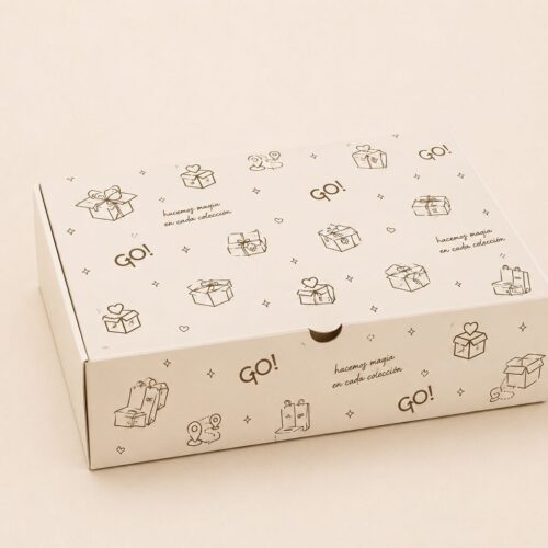 Caja Microcorrugado Blanco Con Logo x100 Unidades