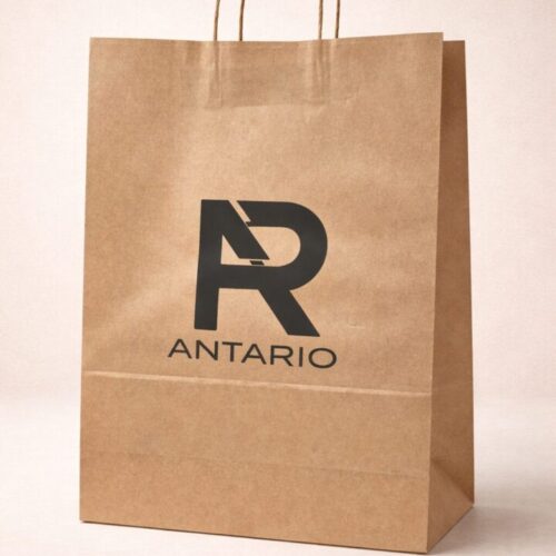 Bolsas Papel Kraft Con Logo x100 Unidades