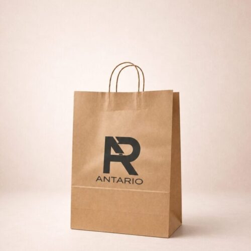 Bolsas Papel Kraft Con Logo x100 Unidades