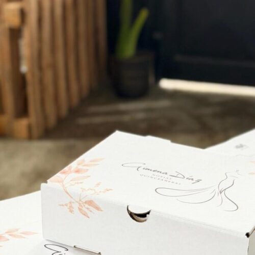 Caja Microcorrugado Blanco Con Logo x100 Unidades