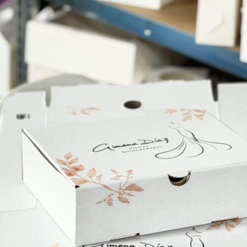 Caja Microcorrugado Blanco Con Logo x100 Unidades