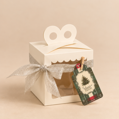 Caja Box Pan Dulce Regalo Cartulina Blanca