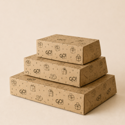 Caja Cartulina Krafr con logo x100 Unidades