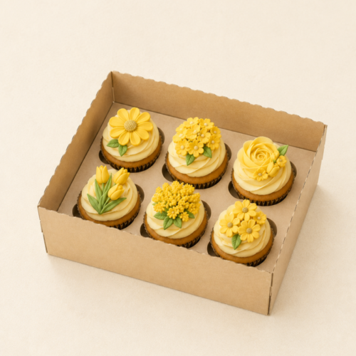 Caja Cupcake Microcorrugado Tapa Pvc